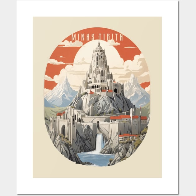 Retro Design Minas Tirith Wall Art by huefinder